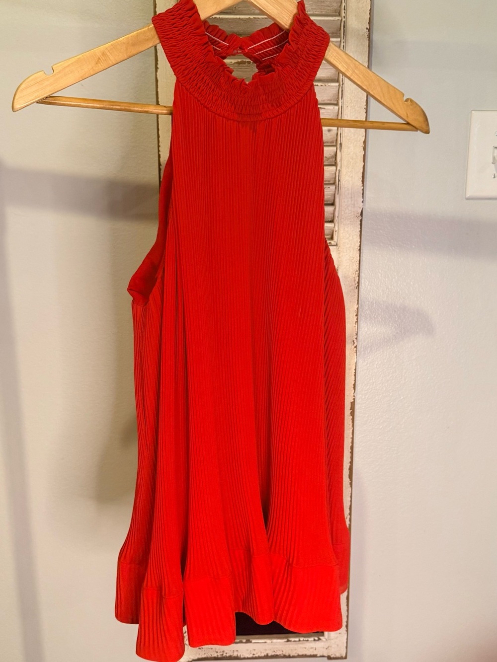 Red Ribbed Halter Tank Top - Women's Sleeveless Top